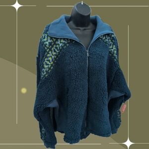 ✨ Nwt Free People Snowy Peaks Embroidered Fleece Jacket Size M